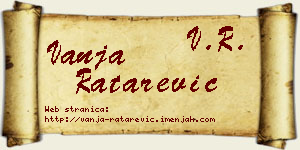 Vanja Ratarević vizit kartica